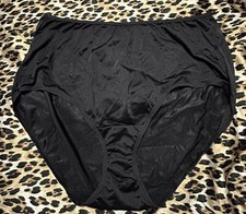 vintage Nylon Black Hi Waist Size 10 Granny Panties Fruit Of The Loom Bikini