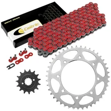 Red Drive Chain And Sprocket Kit for Kawasaki KL650 KLR650 1990-2017