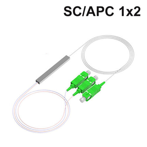 PLC SC/APC Fiber Optic Splitter 1x2 1x4 1x8 1x16 1x32 FTTH SM 0.9mm G657A1 2m