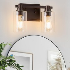 2 Lights Bathroom Lighting Fixtures Over Mirror Oil Rubbed Bronze Bathroom Va...