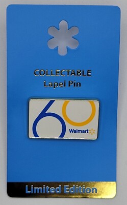 Walmart Limited Edition GOLD (Retired) Metal Lapel Pin – 60th