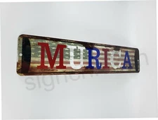 MURICA - America street ., wall sign. Rustic Vinatge Look , mini street sign new
