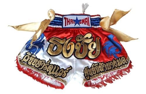Muay Thai KickBoxing Short Mots Broderie Costume Design MMA K1 UFC Gym Sport - Photo 1/2