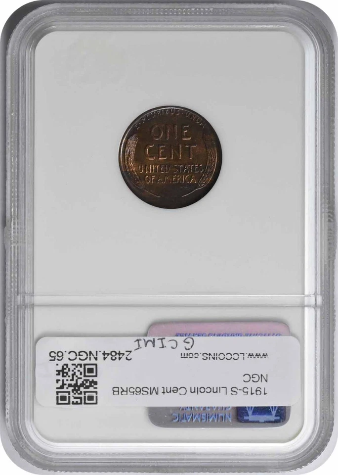 1915-S Lincoln Cent MS65RB NGC - Image 2 of 4