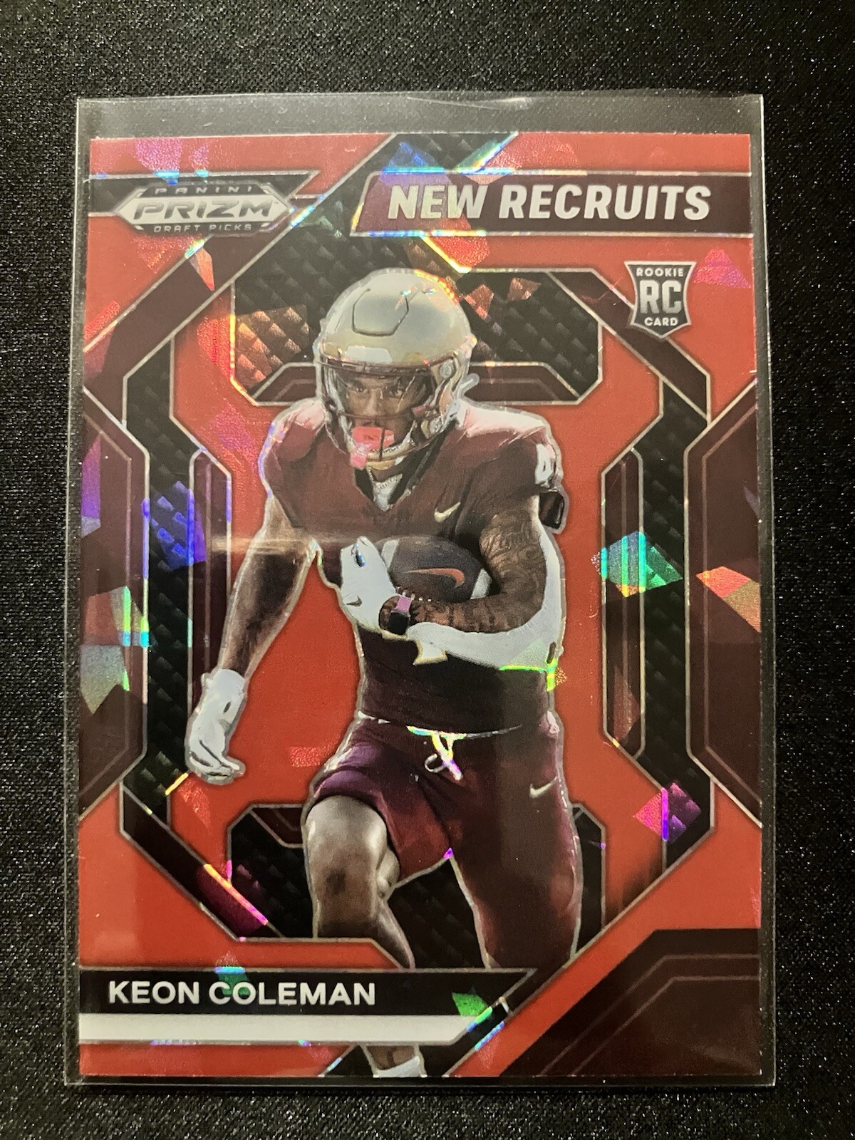 2024 Prizm Draft Picks Keon Coleman RC New Recruits Red Ice Prizm #NR-KCN