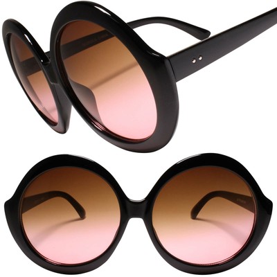 oversized black round sunglasses