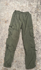 Army Green Parachute Pants With Many Pockets 