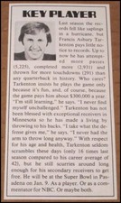 1976 Fran Tarkenton SI Magazine Clipping 2.25
