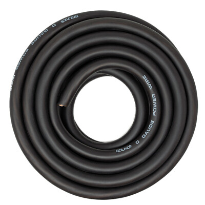 SoundBox CW0-25BK, 0 Gauge 25' CCA Amplifier Power / Ground Amp Wire Roll, Black