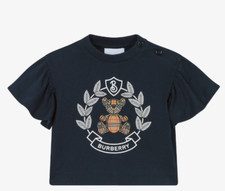 Burberry Baby Blue Thomas Bear print logo cotton crest T-Shirt size 18M 2Y 190