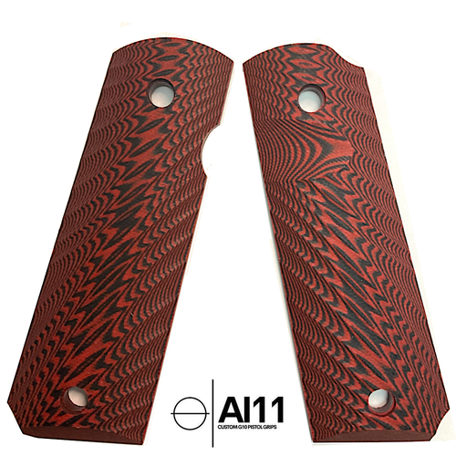 1911 Government G10 Damascus Red Lava #453 | Mammoth Grip Exchange