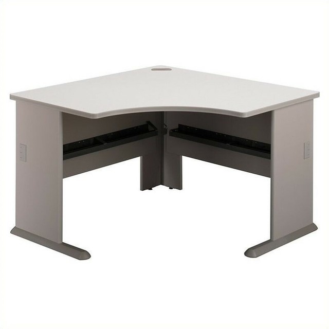 Bush Business Furniture Series A 48W Corner Desk in Pewter and White eBay