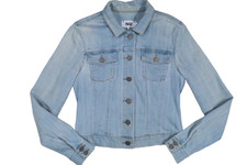 $250 Paige Denim Jean Jacket Womens Small Trucker Light Blue Stretch 2165645