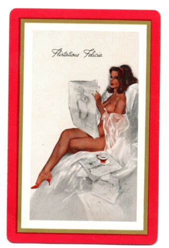 pin up lady advert swap cards VINTAGE playing card - 第 1/1 張圖片
