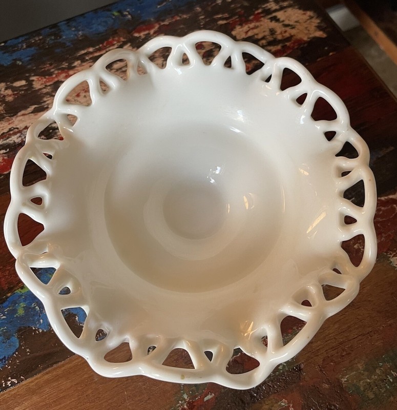 Vintage Fenton Milk Glass Dish