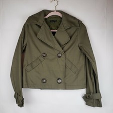 Shinestar Womens Jacket Army Green Size Small Pockets Cuffed 