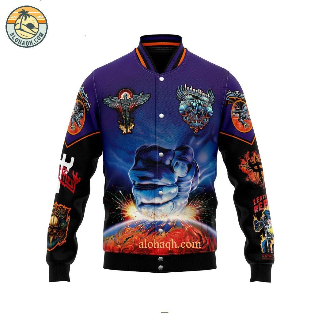 Judas Priest Painkiller Dragon Motorbike Baseball Jacket