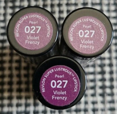 3x Revlon Super Lustrous Lipstick - Pearl - 027 Violet Frenzy | eBay