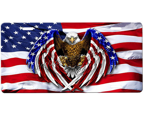 American Flag Eagle license plate