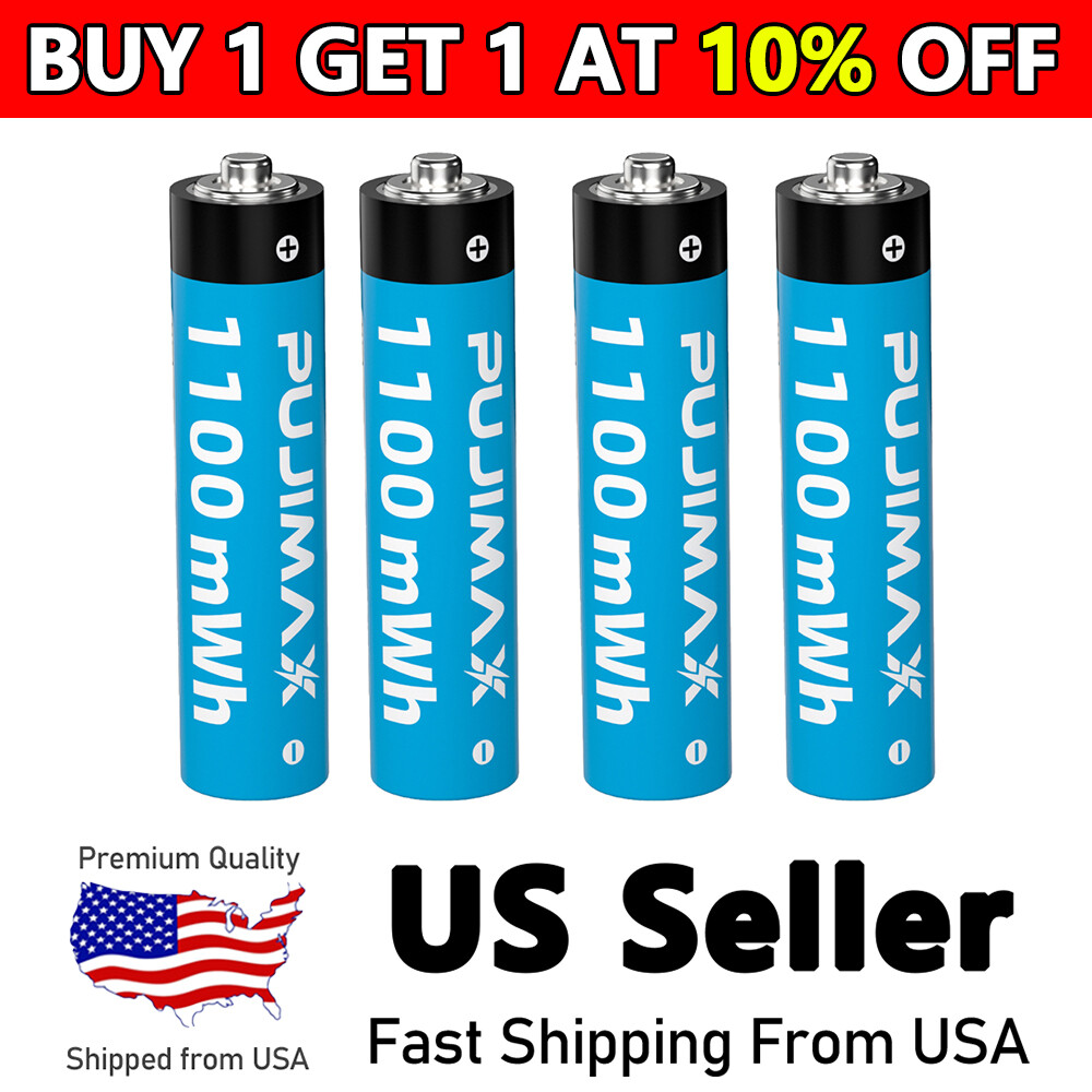 AAA Batteries Rechargeable Batteries High Capacity for Digital Camera 4 Packs-image
