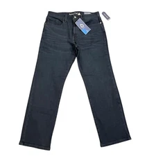 NWT Nautica Mens Original Relaxed Straight Stretch Denim Jeans Black Lagoon Wash