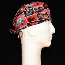 Disney Pixar Cars on Red Theme Scrub Hat