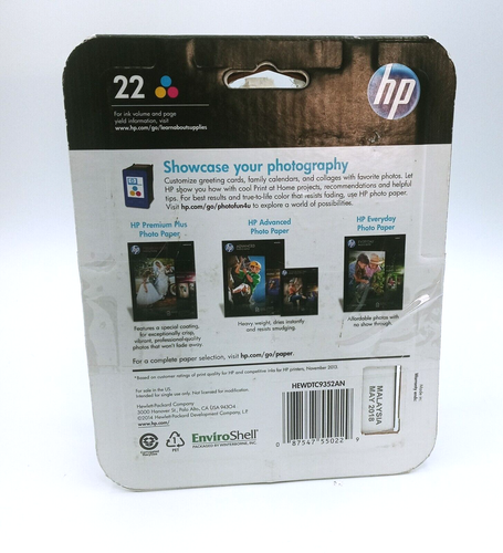 HP 22 Tri-Color & 21 Tintenpatronen Schwarz Neu, Original ABGELAUFEN - Bild 2 von 4