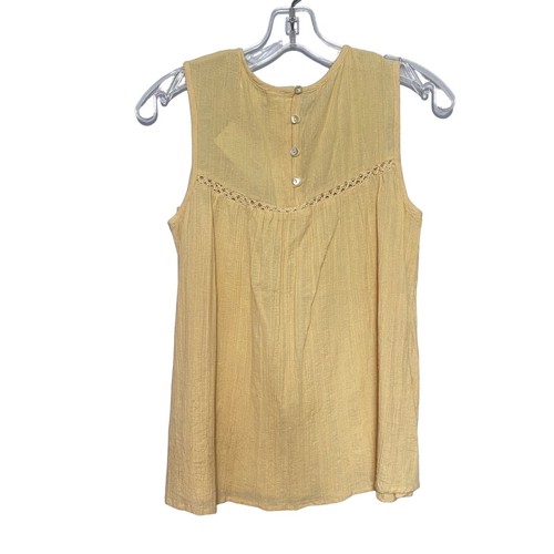 NWT Studio Petite Sleeveless 100% Cotton Gauze Blouse with Embroidered Detail PM - Picture 2 of 11