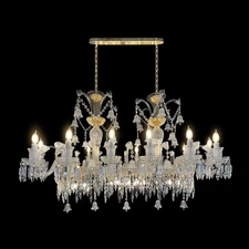 French Crystal Linear Empire Chandelier 57"