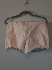 Princess Polly PP-BNM Cream Denim Shorts Size 2