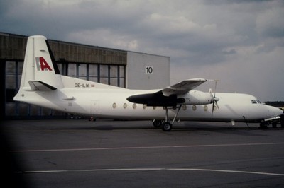 Dia OE-ILW Fokker F27-500F Friendship Amerer Air 08/92 FRA 35mm gerahmt OP-K7-70