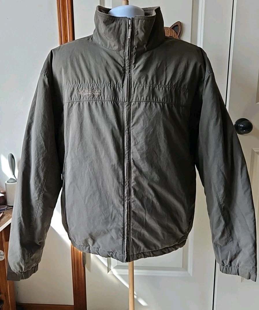 Columbia Full-Zip Brown Fleece Lined Casual Jacket Vented Zip Pockets Men's XL