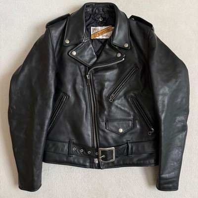 Schott 618 Double Riders Leather Jacket Black Size 36