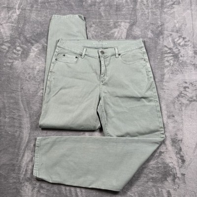 Mott & Bow Jeans Mens 33x31 Sage Green Slim Straight Stretch Light Wash Denim