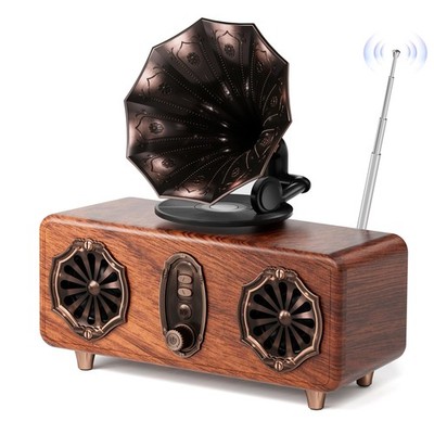 Retro Bluetooth Speaker, FM Radio with Dual-Speaker Design, Bluetooth 5.4 Wir...