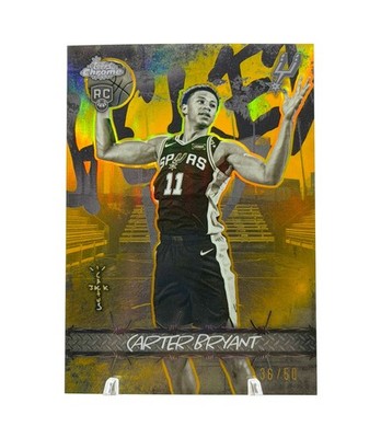 CARTER BRYANT 2025-26 Topps Chrome Cactus Jack Jacked Up Gold /50 #JU-7 RARE