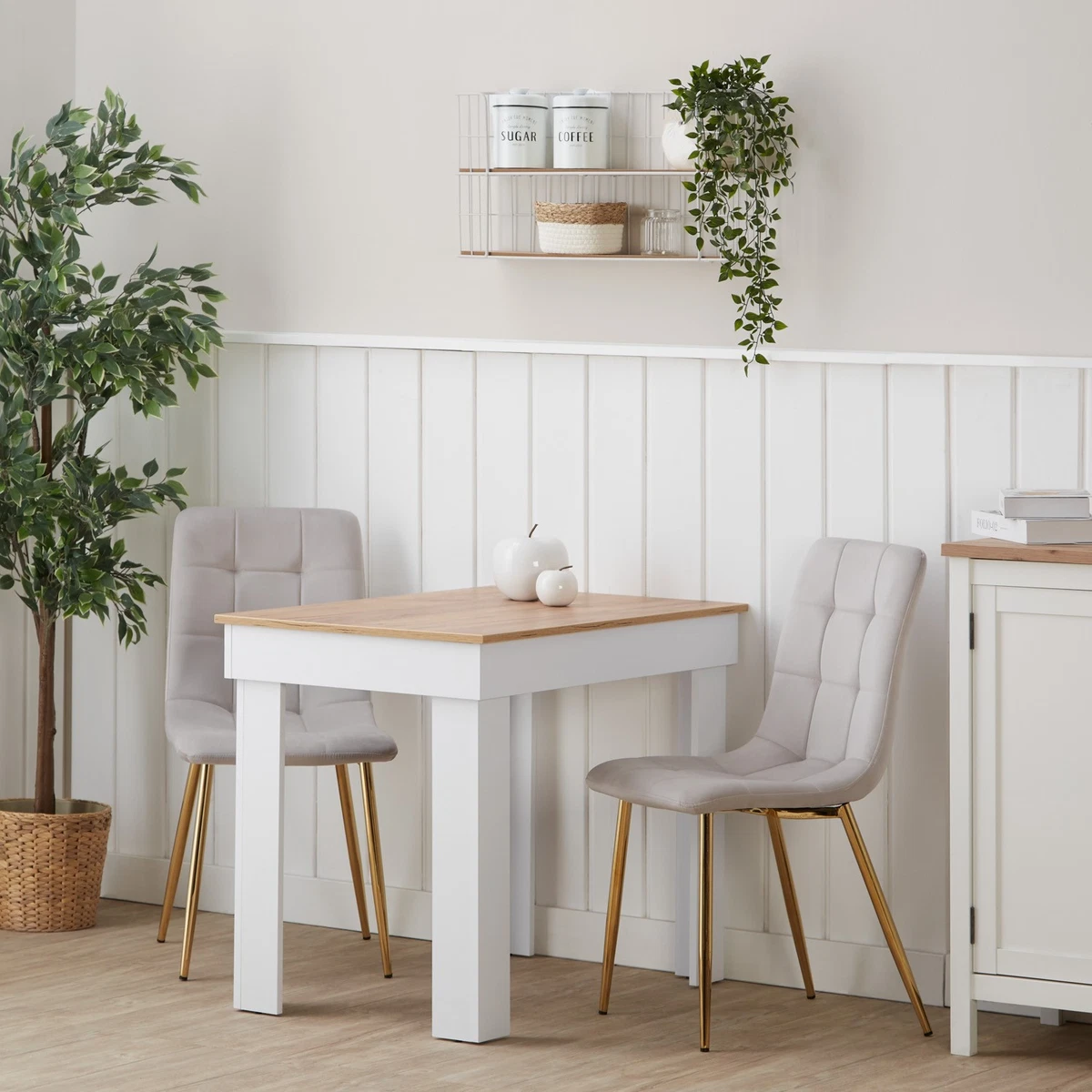 4er Set Esszimmerstühle Grau Samt Polsterstuhl Goldbeine Wohnzimmer Homestyle4u