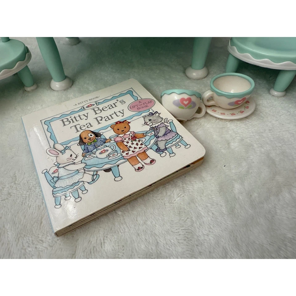 Винтажный American Girl Bitty Baby медведь чаепития стол стулья книга чайная чашка 2002 - Изображение 3 из 4