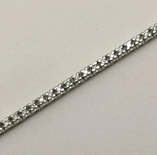 Pulsera oro 18k 750 mls. Oro Blanco. Riviera. 93 Diamantes. 0,75 Q.  - Imagen 2 de 4