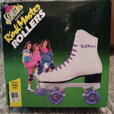 Vintage Seneca Rink Master Roller Skates White/Purple Size 10 With Origina