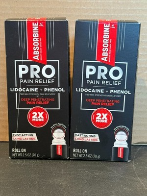 2 Absorbine Jr PRO Pain Relief 2.5oz No Mess ROLL ON Lido + Phenol 09/2026