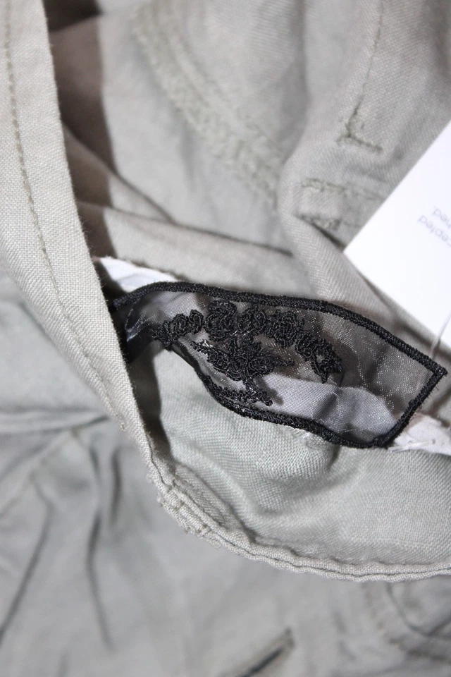 Pantalones cargo Twisted Heart para mujer tiro medio puños pierna ancha verde talla 34 Foto 4 de 4