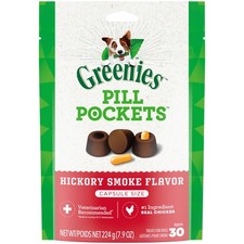 Greenies Pill Pockets For Dogs Hickory Smoke Large, Capsule Size Soft Dog Treats