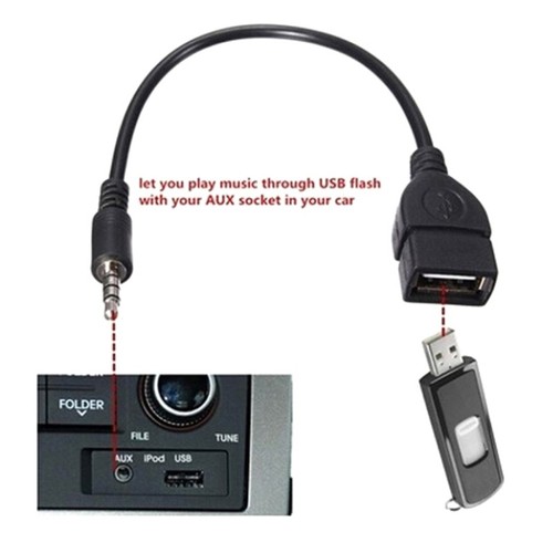 1Pc 3.5mm male audio AUX jack to USB 2.0 type a female converter adapter cabl _j - Picture 8 of 8