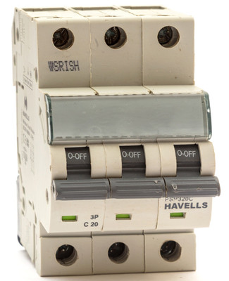 HAVELLS 20A 20 AMP C20 CURVE C 10kA DREIPOLIGER MCB SCHUTZSCHALTER PSH320C