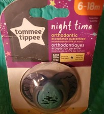 Tommee Tippee Orthodontic Pacifier 6-18m Night time Blue BPA-Free Glow In Dark