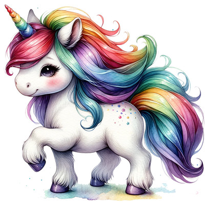 Sticker cameretta unicorno felice
