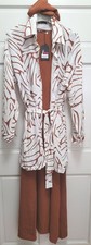 Abaya Brand 3pc Muslim Modest Maxi Dress w/ Jacket Scarf - Brown - Size 56