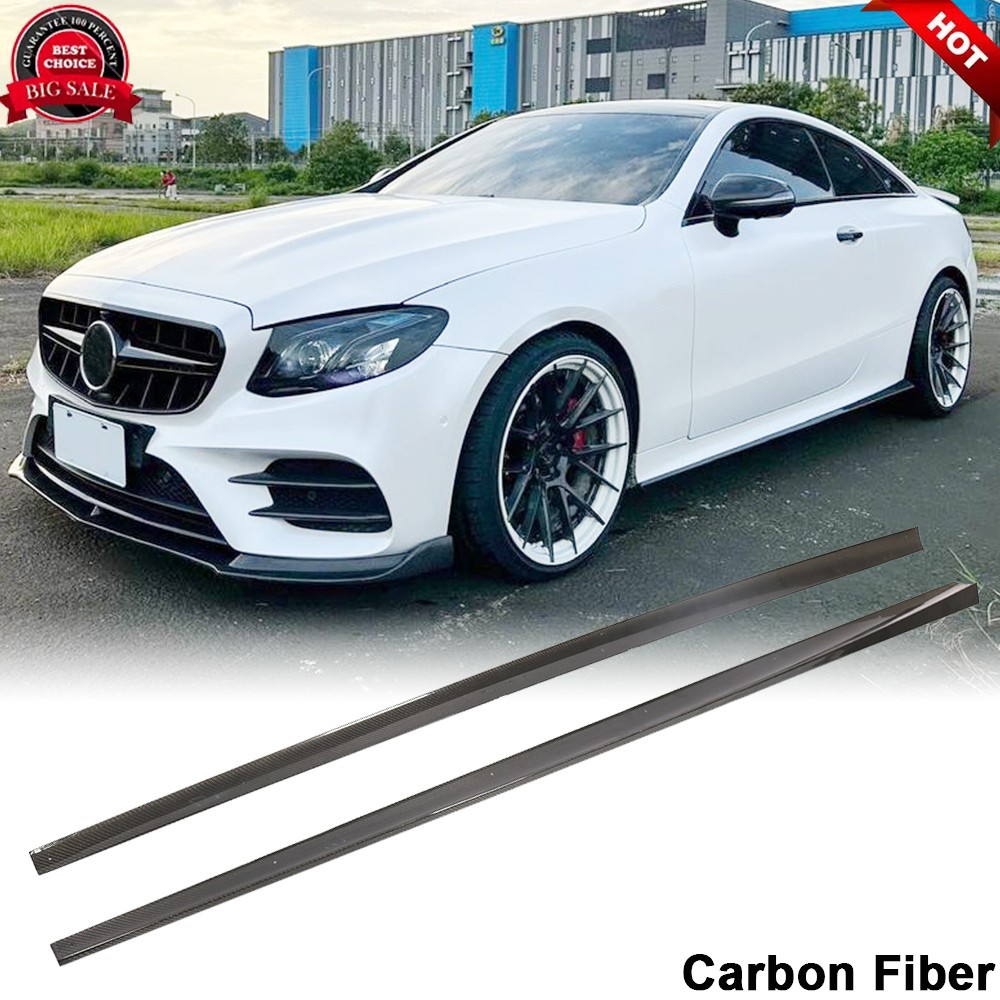 For Mercedes Benz C238 A238 E300 E400 E63 REAL CARBON Side Skirts Extension Lip