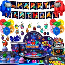 Among Us Birthday Party Supplies Among Us Birthday Decorations Plates Balloons